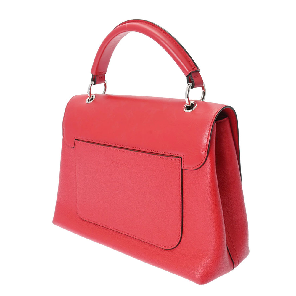 Louis Vuitton Red Leather Handbag Bag Tote Monogram Very